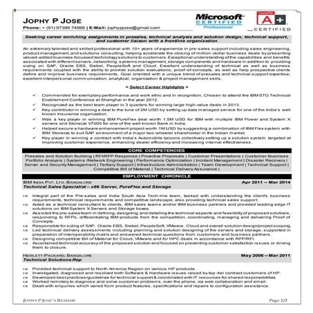 JophyPJose_Resume