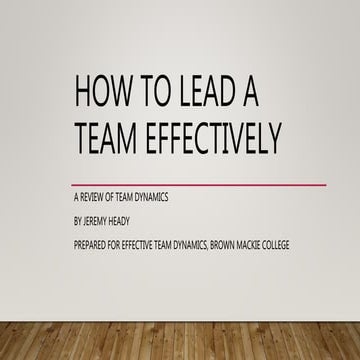 How to Lead a Team Effectively