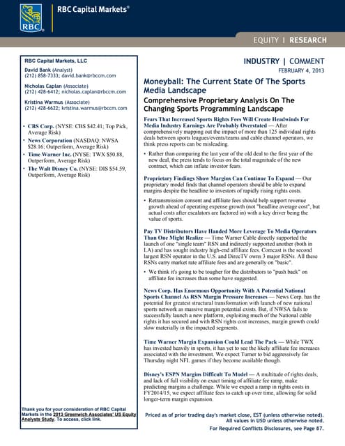 Moneyball The Current State Of The Sports Media Landscape