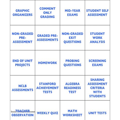 1 A  Formative Assessment Cards Formatted
