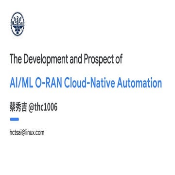 AI/ML O-RAN Cloud-Native Automation