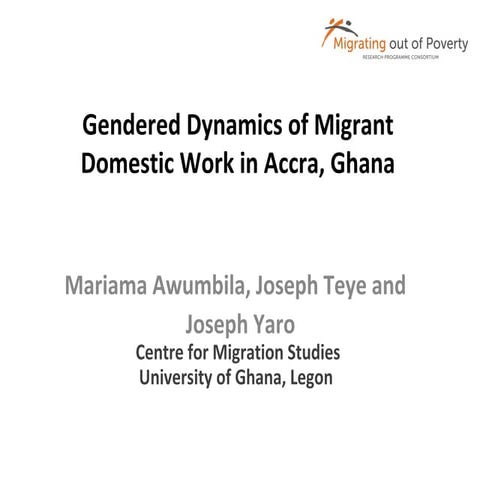 Gendered Dynamics of Migrant Domestic Work in Accra, Ghana
