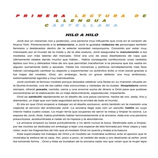 1a lectura de llengua castellana