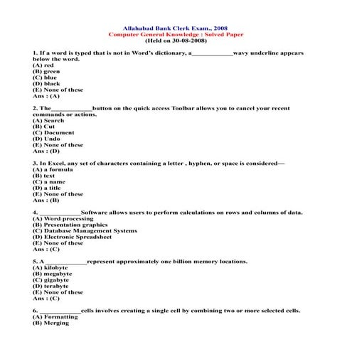 1 allahabad bank-clerk-exam-computer-general-konwledge-solved-paper-2008