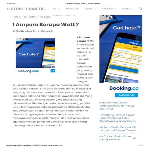 1 ampere berapa watt listrik-praktis | PDF