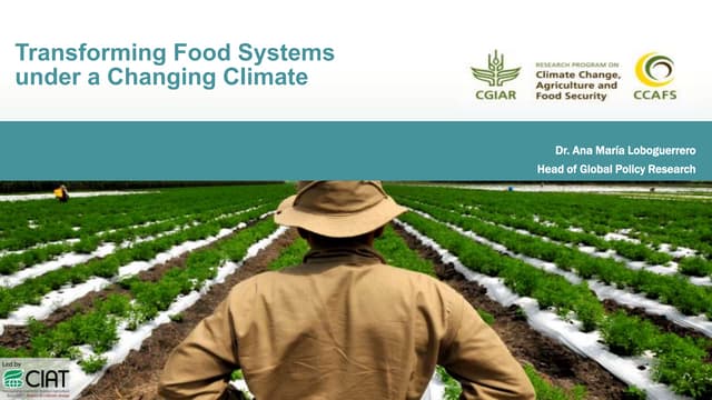 Transforming Food Systems under a Changing Climate - Ana Maria Loboguerrero C...