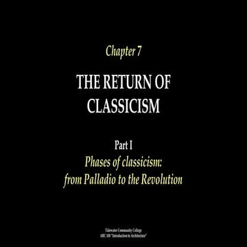 1A Phases of classicism - from Palladio to the Revolution ...