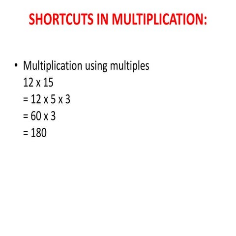 1 arithmetic shortcuts