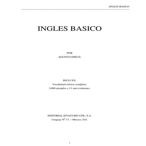 Libro de ingles basico 1 | PDF