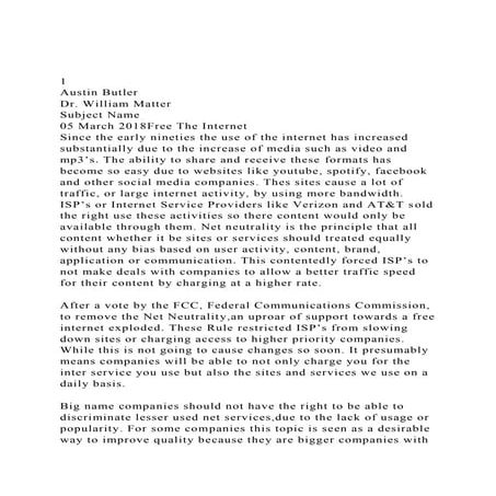 1Austin ButlerDr. William Matter Subject Name05 March 20.docx