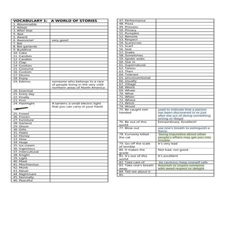 1 a world of stories