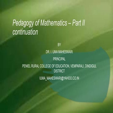 1b. Pedagogy of Mathematics (Part II) - Set language introduction and ex.1.2