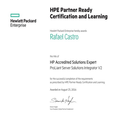 RAFAEL CASTRO HP ASE-CERTIFICATE