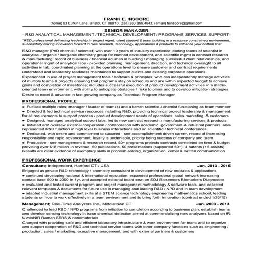 1b1 fei resume r&d sr  manager 2015