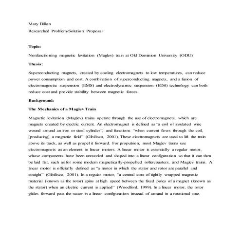 Magnetic Levitation Train Research Paper