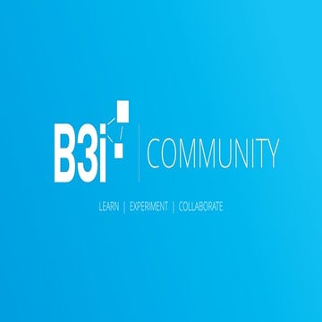 B3i Community Conference Masterclass - Strategy (2018-11)