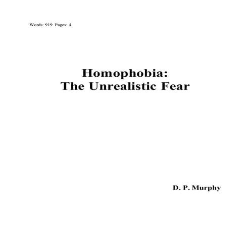 HomophobiaThe Unrelistic Terror