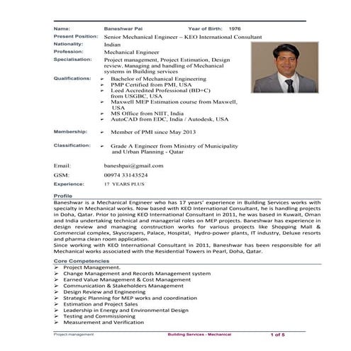 Mep engineer portfolio | PPTX