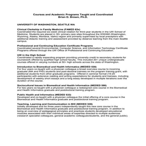 BB Courses Programs History