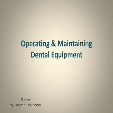 Operating & Maintaining 