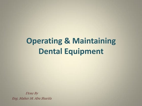 Operating & Maintaining 
