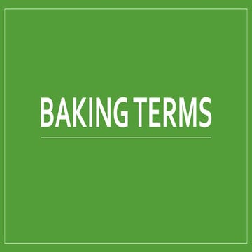 Baking Terms