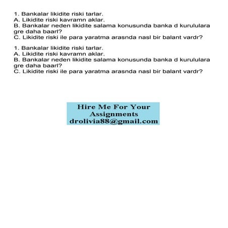 1 Bankalar Likidite Riski Tarlar A Likidite Riski Kavram Pdf