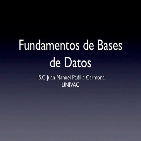 Fundamentos de Bases de Datos - Introducción