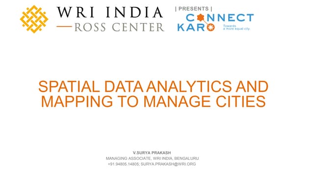 CK2017: Spatial Data Analytics and Mapping to Manage Cities 
