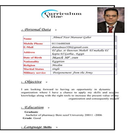 Ahmed Nasr  CV