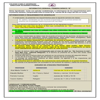 1° básico b  semana 02 al 06 de mayo