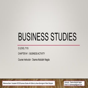 Understanding Business Activity 