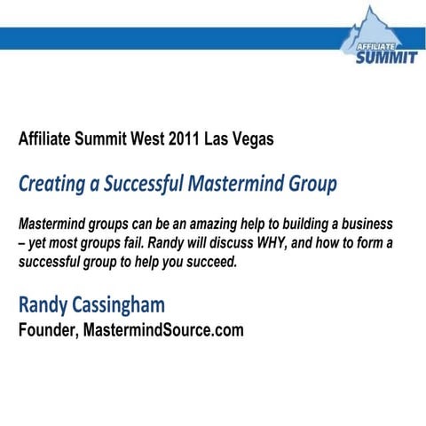 Creating a Successful Mastermind Group | PPT