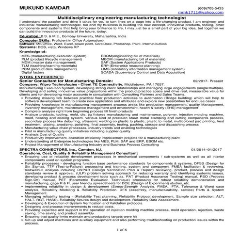 1c mukund kamdar-resume rel-6 p