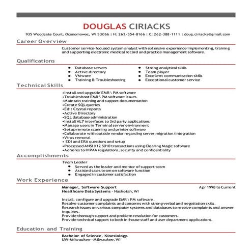 Douglas Ciriacks Resume