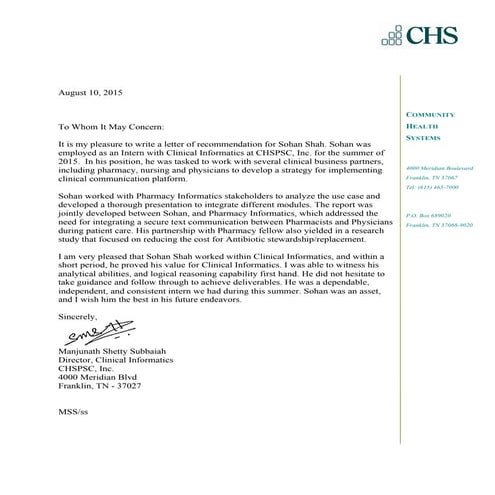Letter of Recommendation-Manjunath