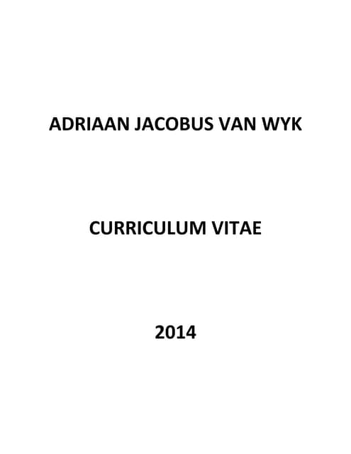 CURRICULUM VITAE. afrikaans docx | DOCX