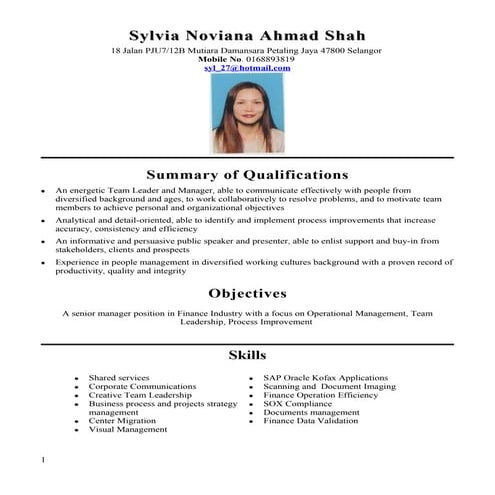 Sylvia Shah CV May 15