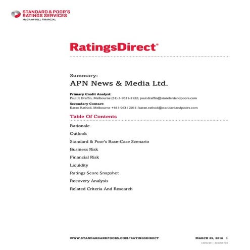 APN News & Media Ltd. - Analysis