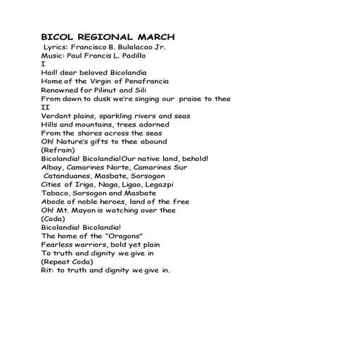 Bicol regional march