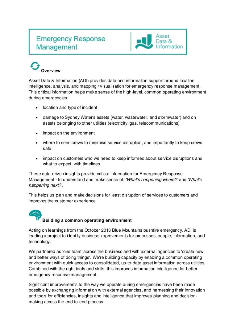 Emergency Response Management