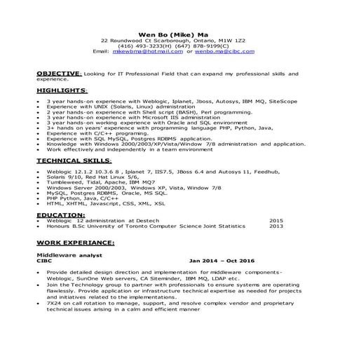 ProductionSupportResumeRev