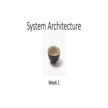 Software Architectures, Week 1 - Monolithic Architectures