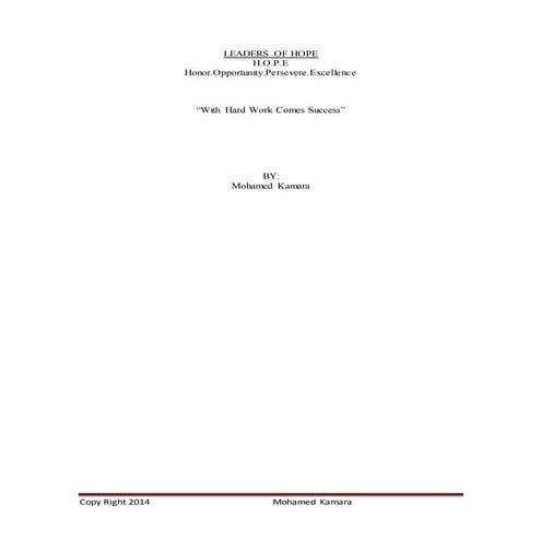 LEADERS OF HOPE PROGRAM | PDF