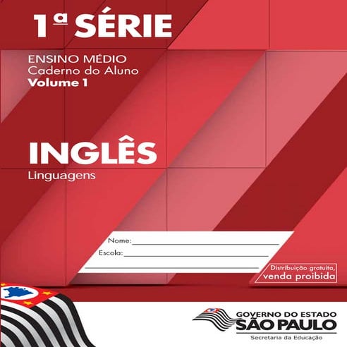 Caderno do Aluno Inglês 1 ano vol 1 2014-2017