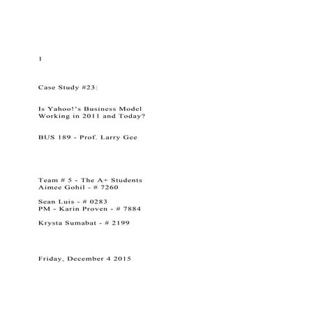 A Case Study Of Yahoo | PDF
