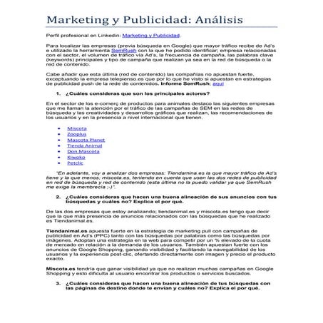 Marketing y Publicidad: Análisis de publicidad