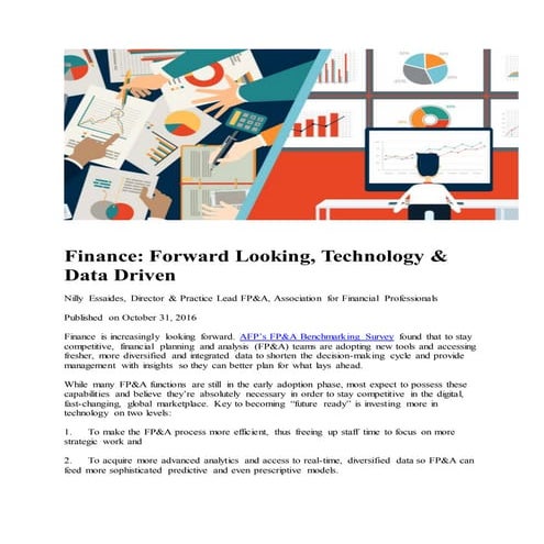 Finance, Forward Looking October 2016