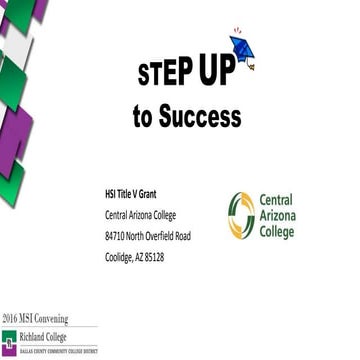 Step Up to Success (HSI Title V Grant)