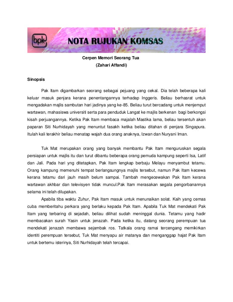 contoh cerpen bahasa melayu